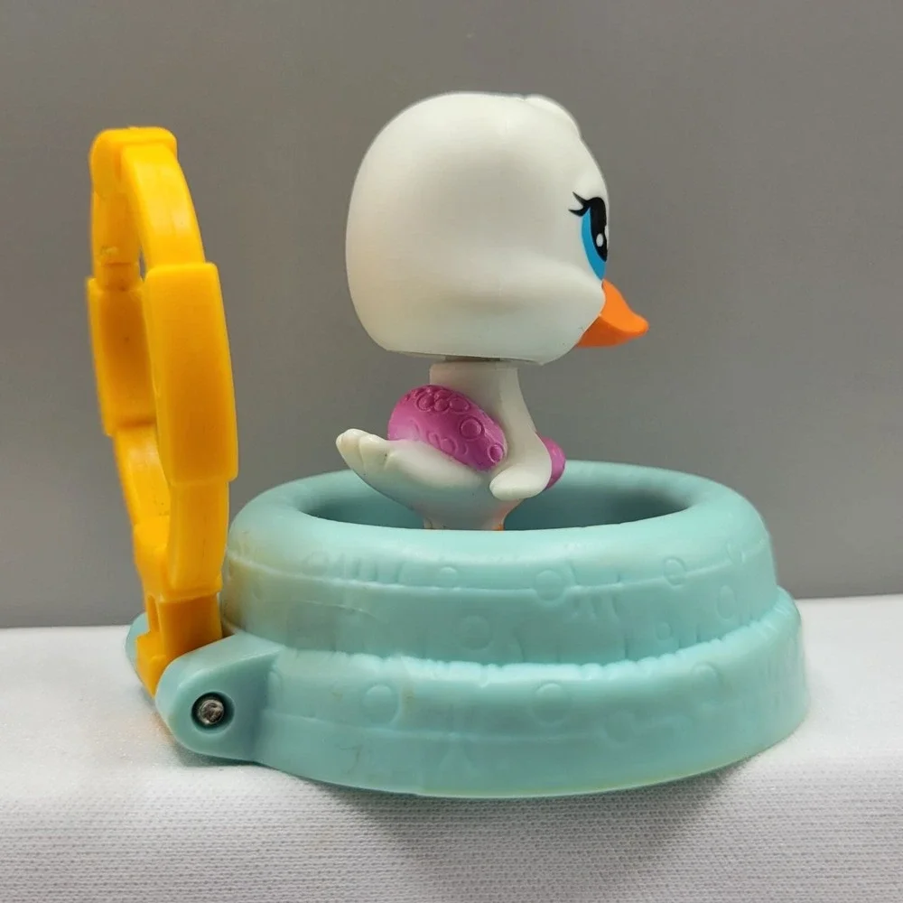Littlest Pet Shop Mcdonalds Duck Figure With Blue Pool & Yellow Clip Hasbro